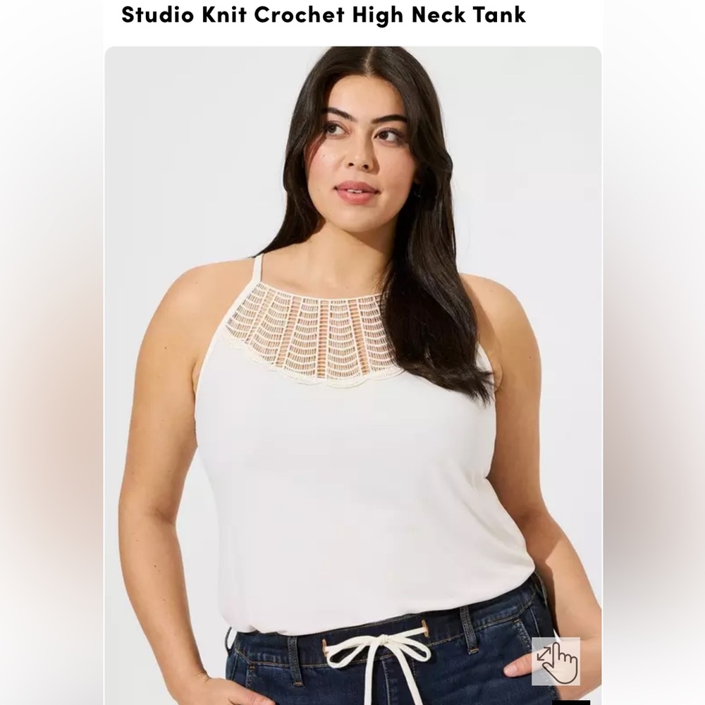 Torrid Studio Crochet High Neck Tank Size 4 = 4X